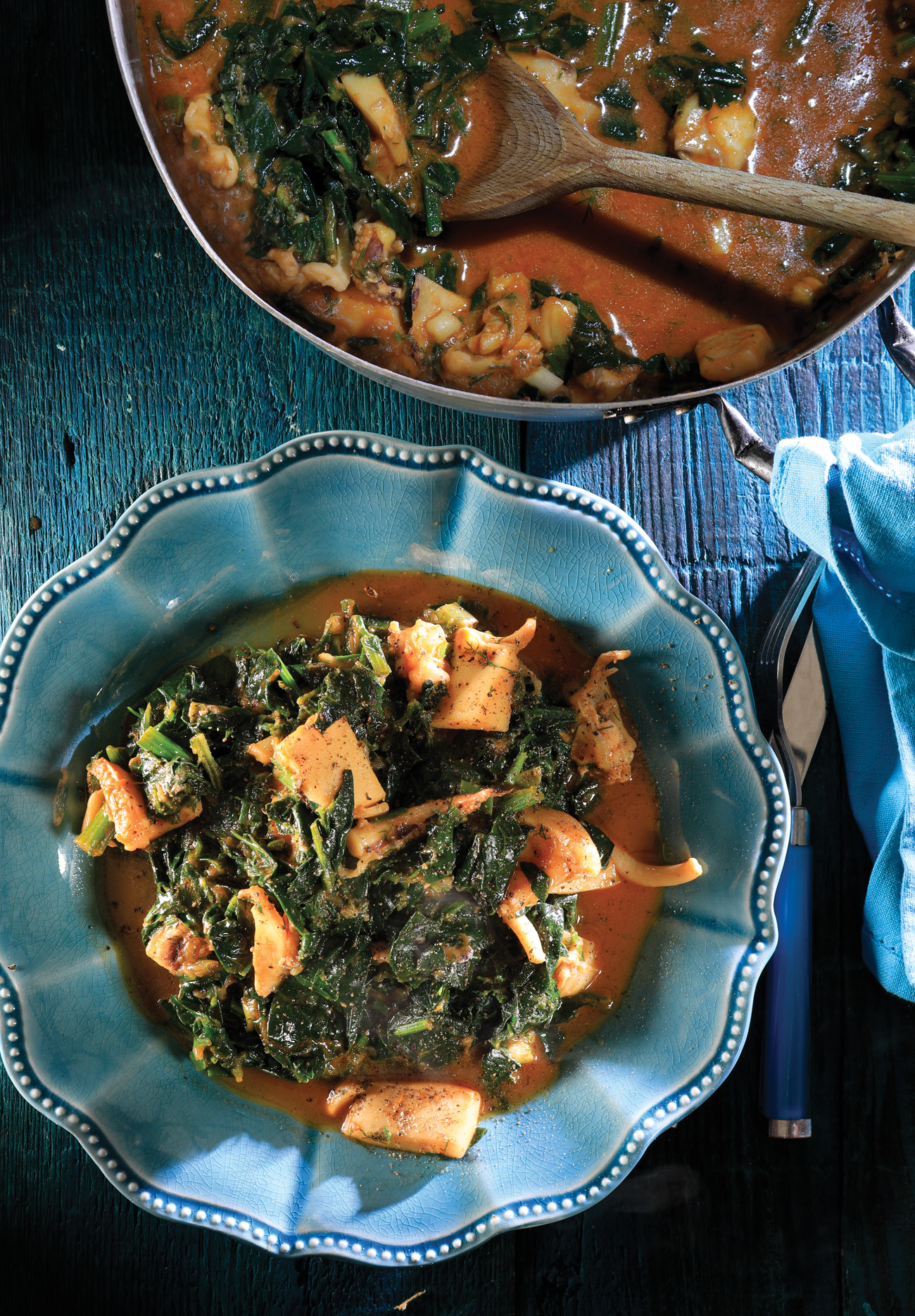 Σουπιές με σπανάκι